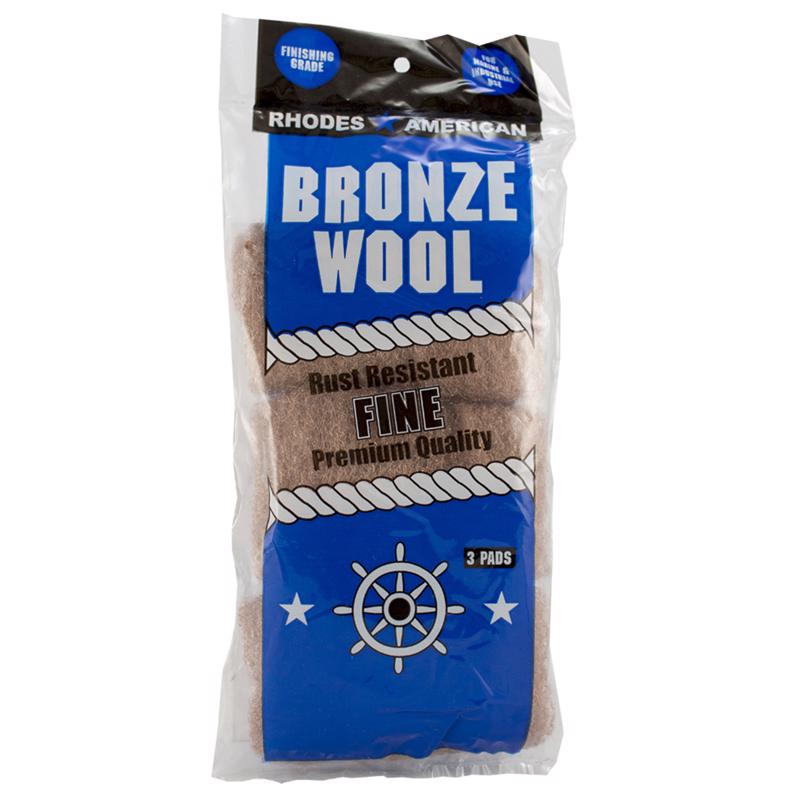 Rhodes American Bronze Wool 0 Grade Fine Steel Wool Pad 3 pk