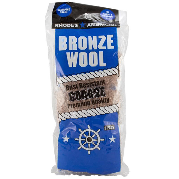 Homax Bronze Wool, 3 pad, Coarse Grade, Rhodes American, Household, Marine and Industrial Use 123102