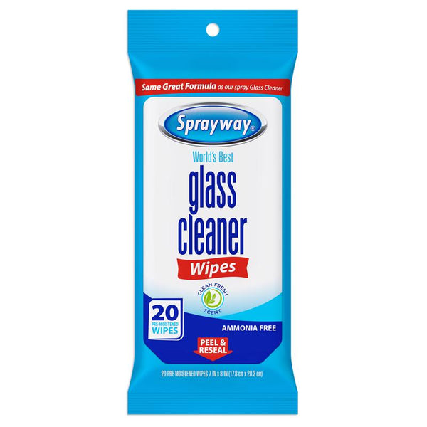 Sprayway SW199R Ammonia-Free Glass Cleaner Wipes, Fresh Scent, 20 Count