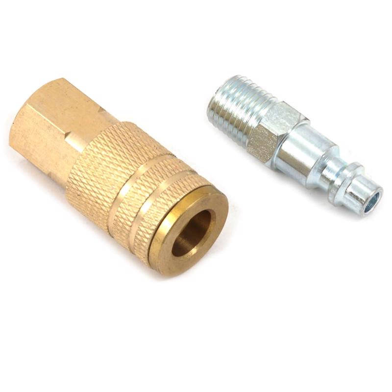 Forney 75305 Air Fitting Male Plug and Female Coupler Set, Industrial Milton Style, 1/4-Inch-by-1/4-Inch