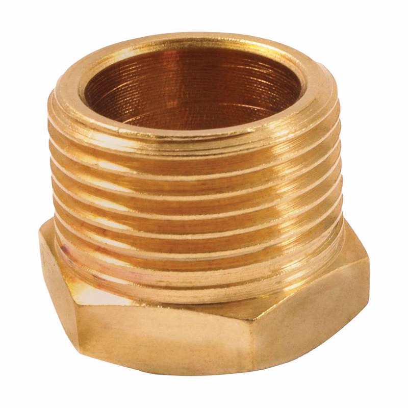 Forney 75536 Brass Fitting, Bushing, 3/8-Inch Female NPT to 1/2-Inch Male NPT