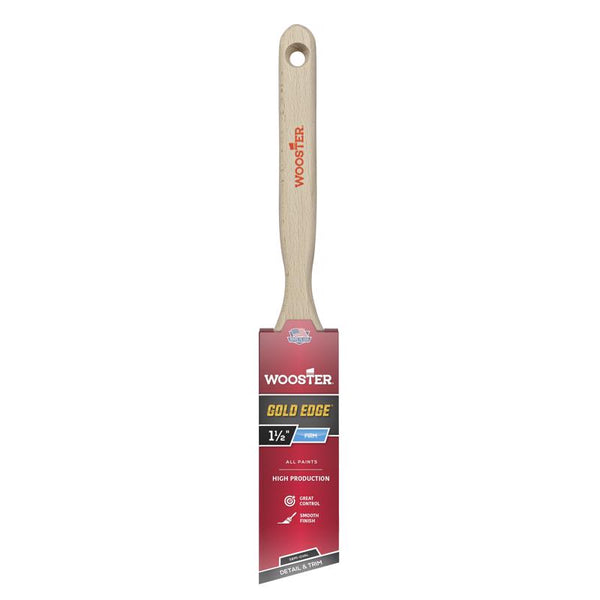 Wooster 5236-1 1/2 Series 5236 1-1/2" Gold Edge SemiOval Angle Brush, 1 1/2 Inch