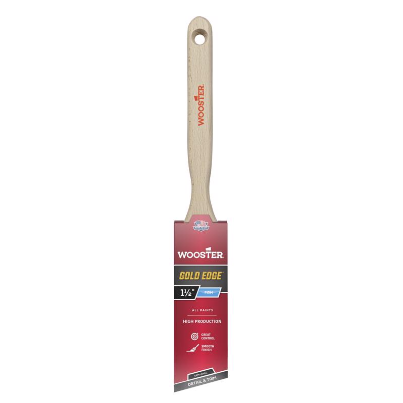 Wooster 5236-1 1/2 Series 5236 1-1/2" Gold Edge SemiOval Angle Brush, 1 1/2 Inch