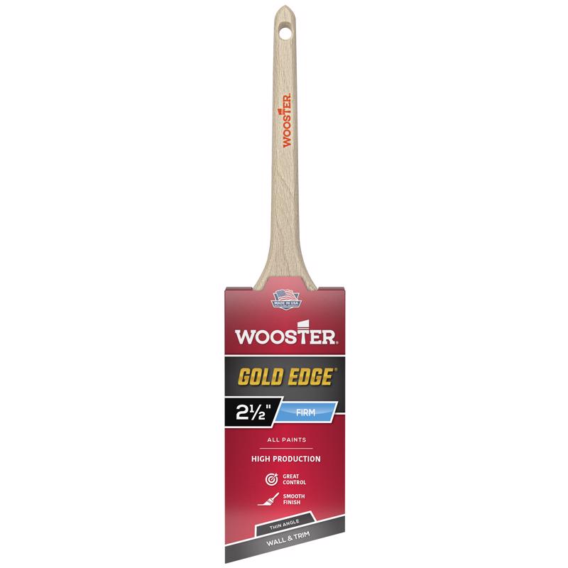 Wooster 5234-2 1/2 Series 5234 2-1/2" Gold Edge Thin Angle Brush, 2 1/2 Inch