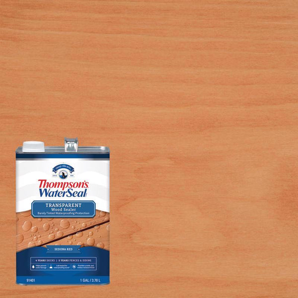 Thompson's WaterSeal Transparent Waterproofing Wood Stain and Sealer, Sedona Red, 1 Gallon TH.091401-16