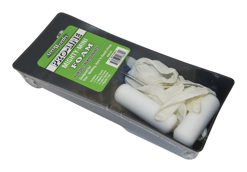 Arroworthy ProLine Foam 3/8 in. x 4 in. W Paint Roller Kit 2 pk