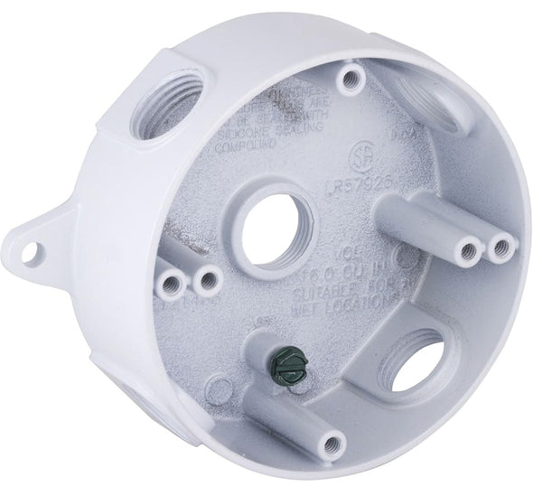 Hubbell-Bell 5361-6 4" Round Weatherproof Splice Box, Gray