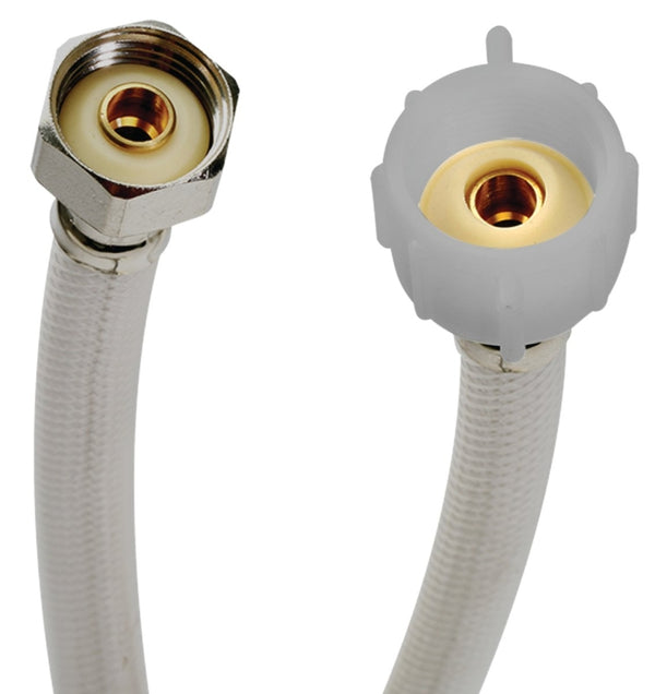Fluidmaster B4TV12 Toilet Connector, Reinforced Vinyl - 1/2 F.I.P. Thread x 7/8 Female Ballcock Thread, 12-Inch Length