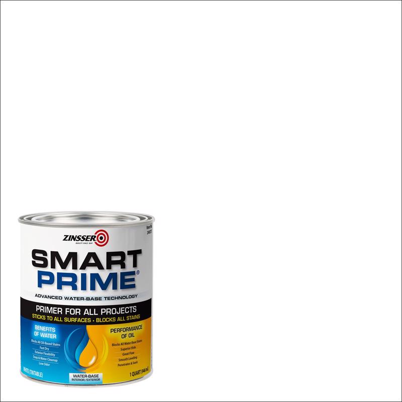 ZINSSER 1 qt 249727 White, Smart Prime Water-Based Interior/Exterior Primer/Sealer