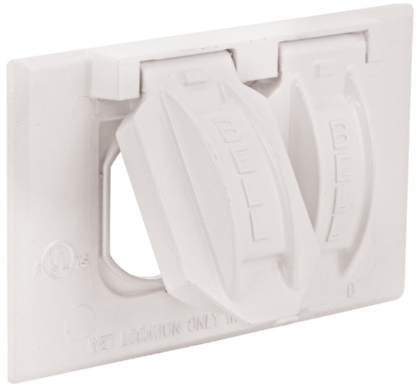 Hubbell-Raco 5180-6 Weatherproof Cover, 1-Gang, Horizontal, Duplex Receptacle, Die Cast