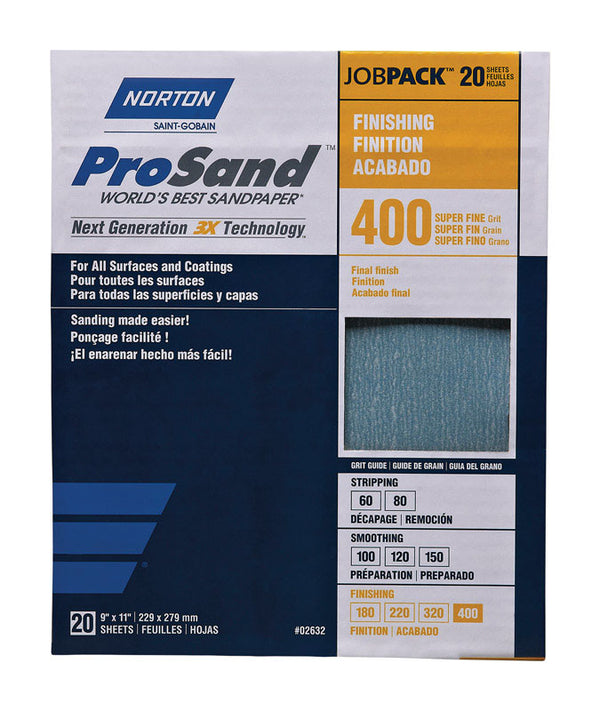 Norton ProSand (400 grit) Sandpaper Aluminum Oxide 07660768165