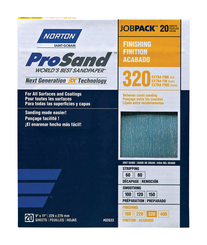9" X 11", 3X Job Pack, 20 Sheets, 320 Grit