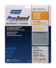 Norton Co. 2616 Norton 02616 3X Handy Aluminum-Oxide Sandpaper 220 Grit, 9 x 11-Inch, 3-Pack 07660768158