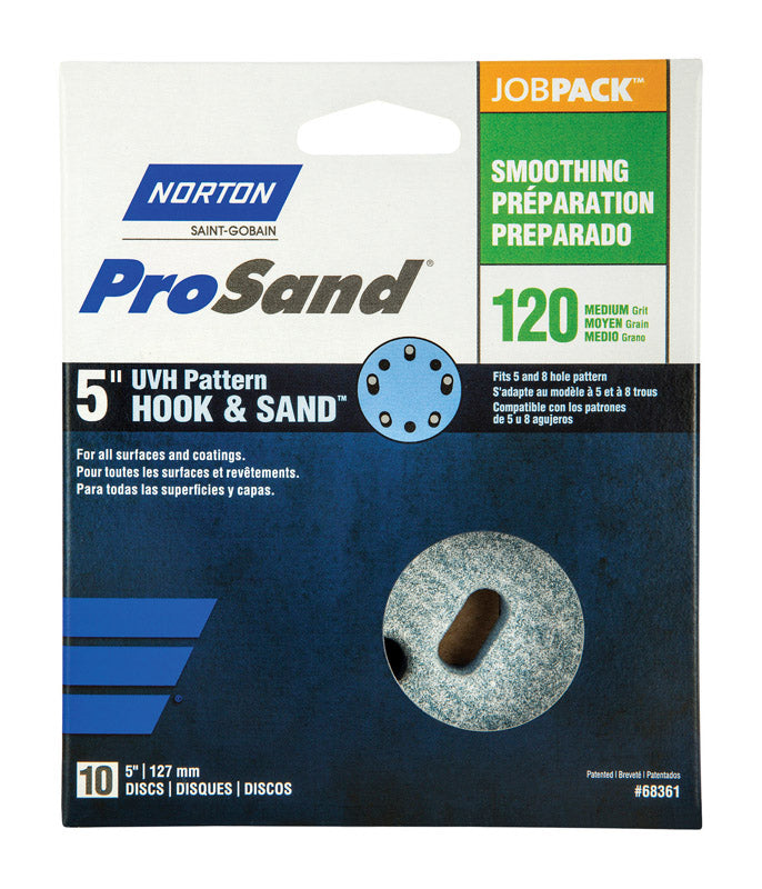 Norton+ProSand+5+in.+Ceramic+Blend+Hook+and+Loop+5+and+8+Hole+UVH+Smoothing+Disc+120+Grit+Medi+-+Case+of%3a+1