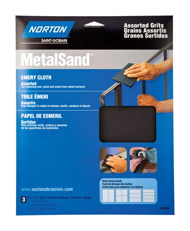 Norton 07660747820 Metal Sand Sheet, 11 in x 9 in