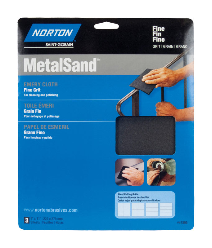 Norton 47820 076607 Metal Sand Sheet, 11 in X 9 in, 9" x 11"