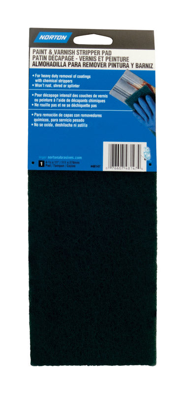 Norton 48147 Hand Pad, 11 in L X 4-3/8 in W, Non-Woven, quot, Green