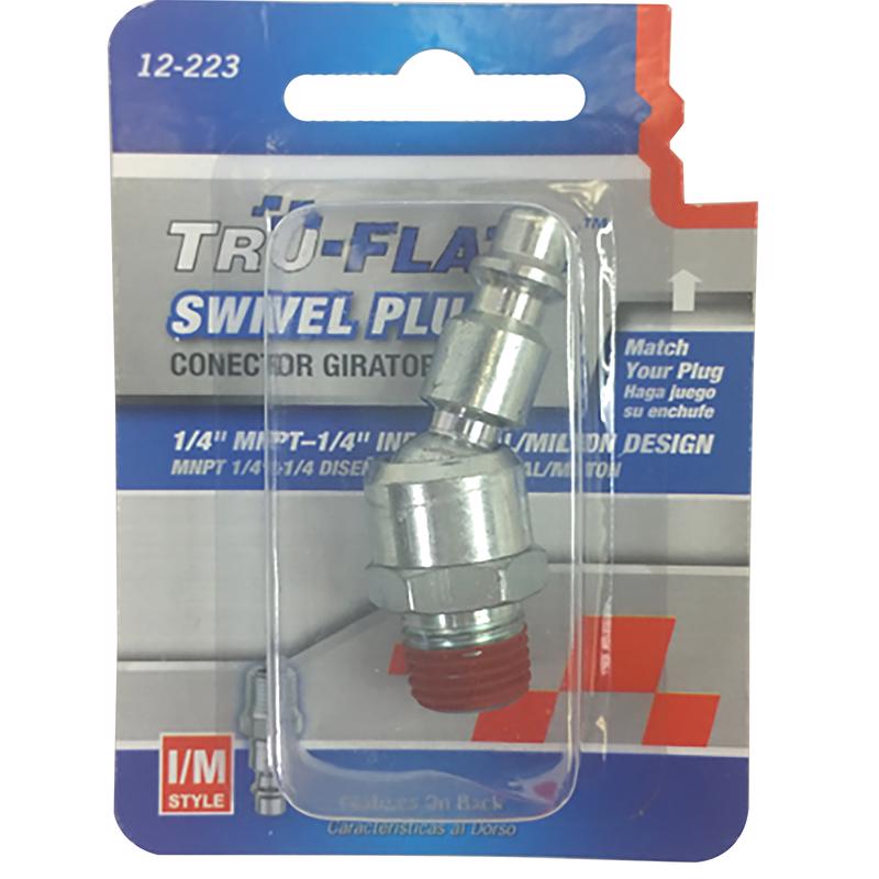 Tru-Flate 12-223 1/4" I/M Design x 1/4" SNPT Steel Swivel Plug