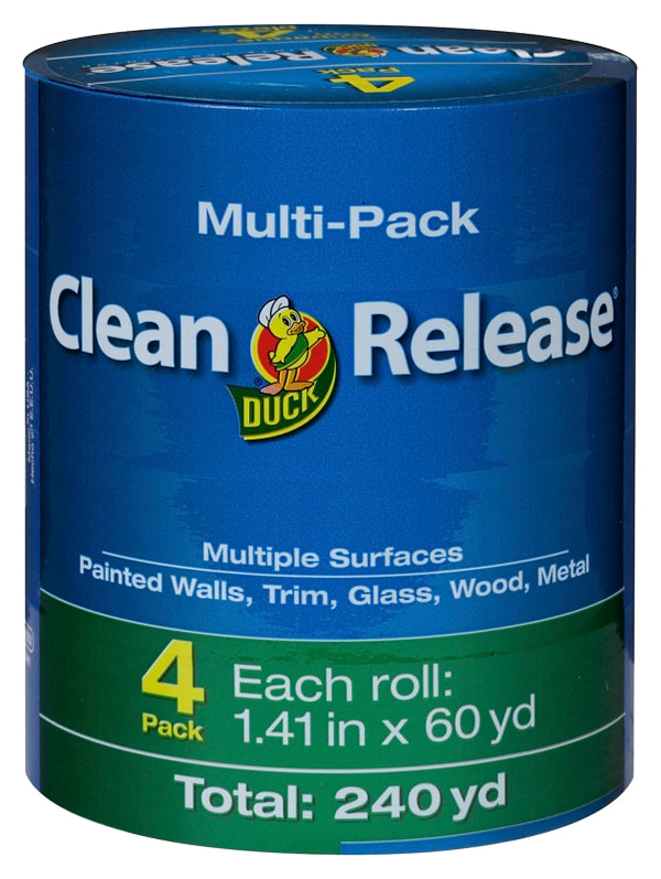 Duck Clean Release Blue Painter's Tape 1.5-Inch (1.41-Inch x 60-Yard), 4 Rolls, 240 Total Yards, 240460