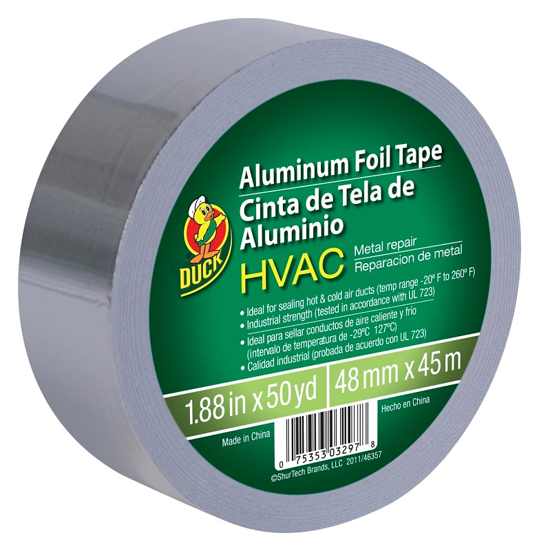 Duck Brand 240225 HVAC UL 723 Metal Repair Aluminum Foil Tape, 1.88-Inch by 50 Yards, Single Roll, Silver Size: 1.88-Inch x 50 Yards, Model: 240225, Tools & Hardware store