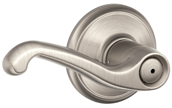 SCHLAGE Lock CO F40V FLA 619 Flair Privacy, Satin Nickel