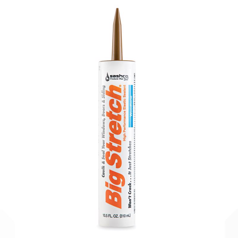 Sashco - 10018 Big Stretch Acrylic Latex High Performance Caulking Sealant, 10.5 oz Cartridge, Woodtone