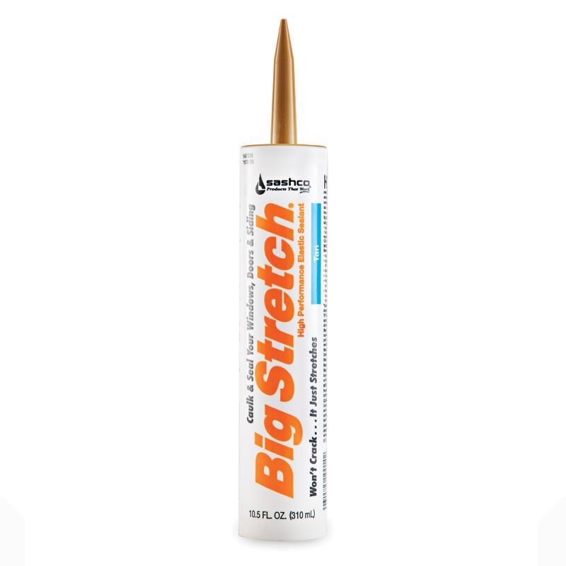 Sashco Big Stretch Acrylic Latex High Performance Caulking Sealant, 10.5 oz Cartridge, Tan - 10014