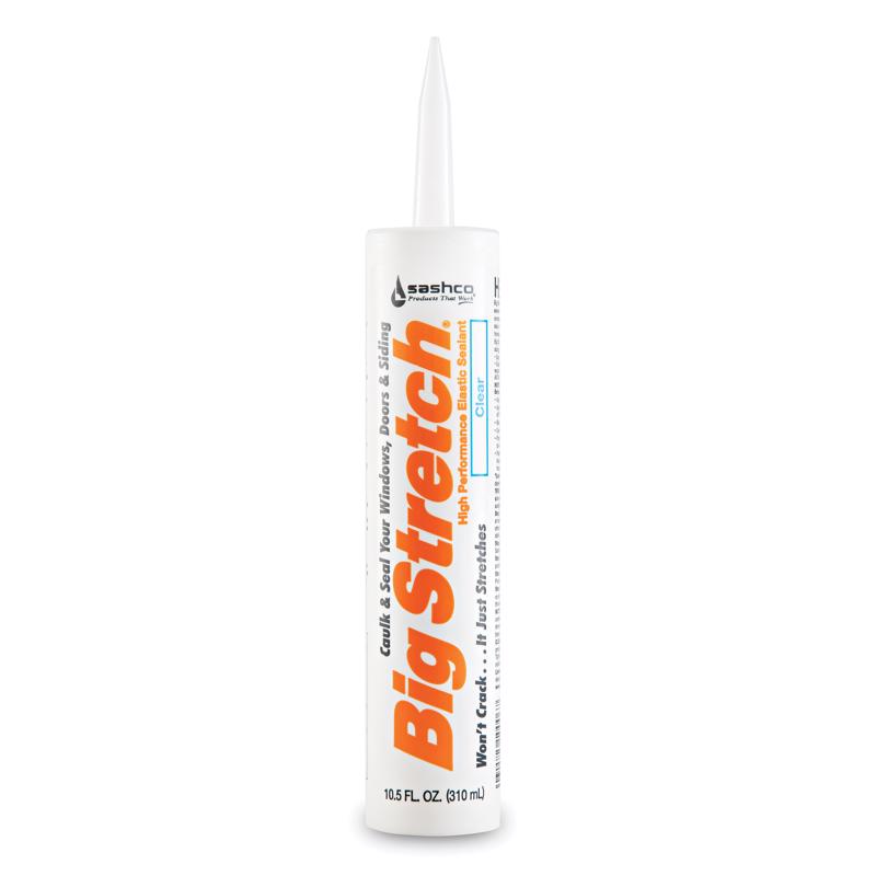 Sashco Big Stretch Acrylic Latex High Performance Caulking Sealant, 10.5 oz Cartridge, Clear
