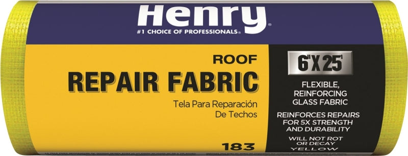 Henry Co Roof Repair Fabric6"X25', Henry Co yellow