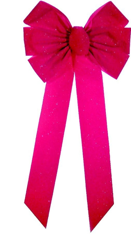 HOLIDAY TRIM 6072 7 Loop Velvet Bow for Decoration, Red
