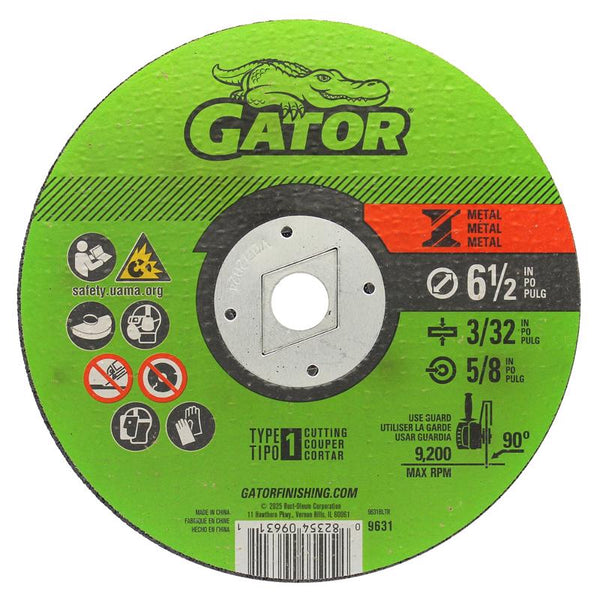 Ali Industries 9631 Gator Blade Type 1 Metal Cut-Off Wheel, 6.5 x 0.12 x 0.62 in.