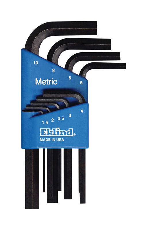 EKLIND 10509 Hex-L Key allen wrench - 9pc set Metric MM sizes 1.5-10 Short series