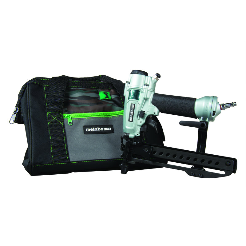 Metabo HPT Pro Finish Stapler, Pneumatic, 18 Gauge, 1/4-Inch Narrow Crown Staples, 1/2-Inch up to 1-1/2-Inch Staple Length, All-Metal Key Component Construction, Air Duster, Belt Hook (N3804A5)