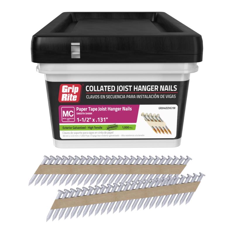 Grip-Rite 2006662 1.5 in. Paper Strip Joist Hanger Nails 33 deg Smooth Shank - Pack of 1000