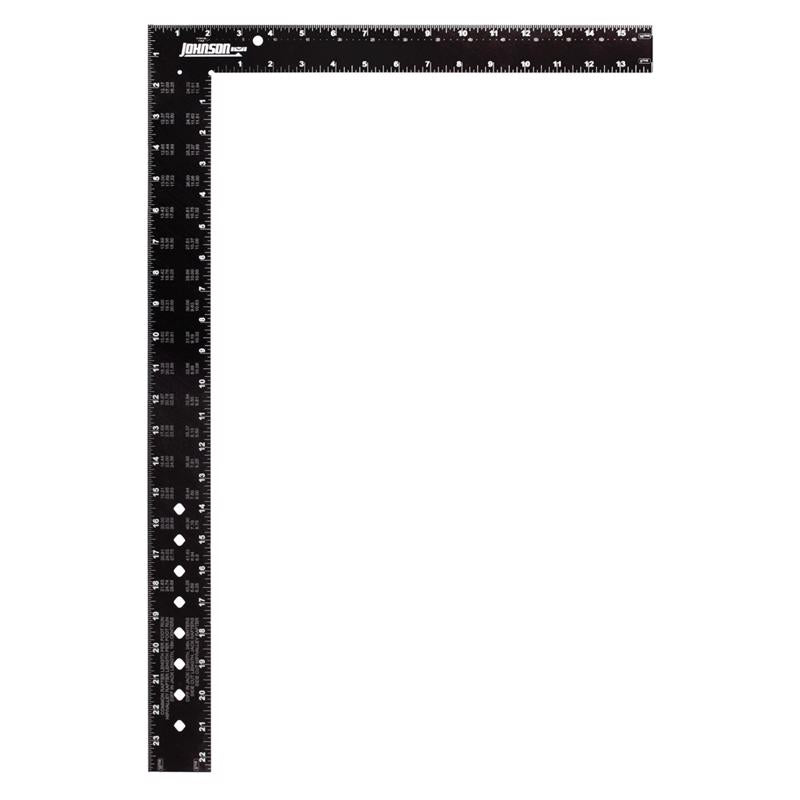Johnson Level CS7 16-Inch x 24-Inch Black Aluminum Filled Rafter Square