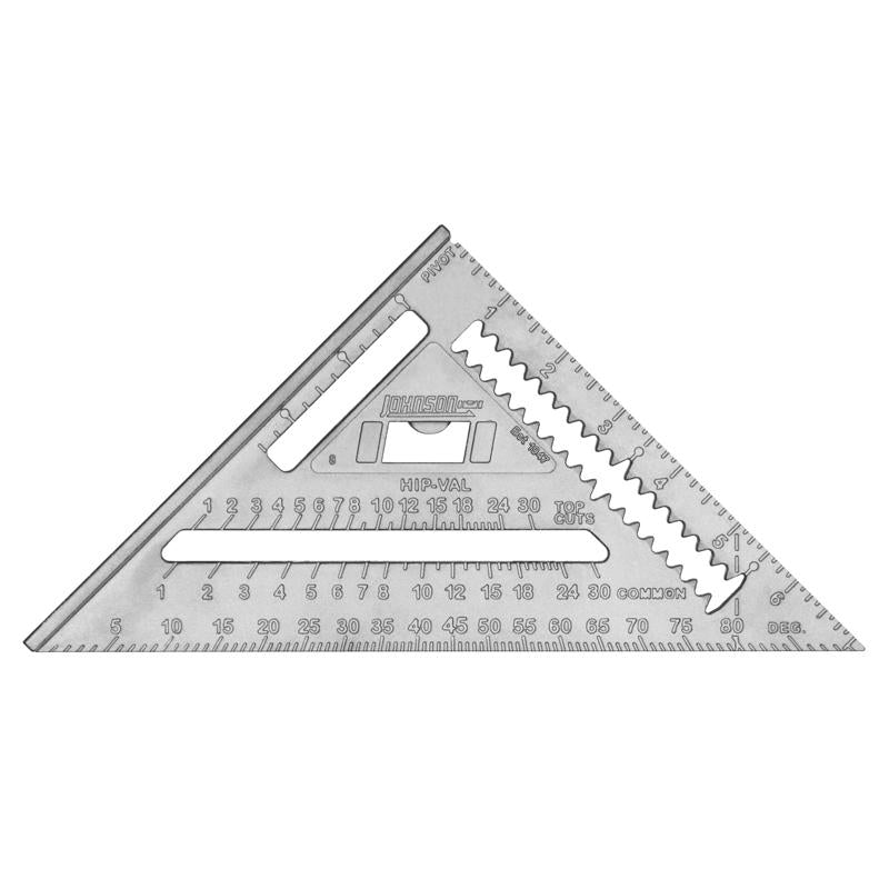 Johnson Level & Tool RAS-1B Johnny Square Professional Aluminum Rafter Square, 7", Silver, 1 Square