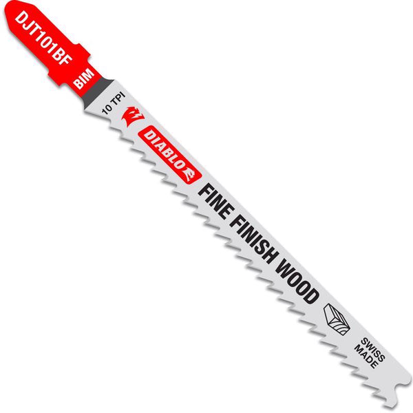 Diablo 4" 10TPI Bi-Metal T-Shank Jig Saw Blades for Fine Finish Cuts in Wood 5Pk DJT101BF5