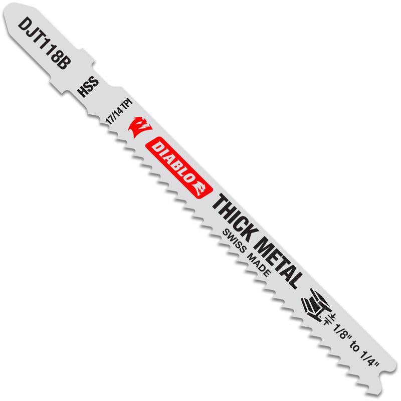 Diablo 3-5/8" 17/14 TPI HS Steel T-Shank Jig Saw Blades for Thick Metal (5PK)