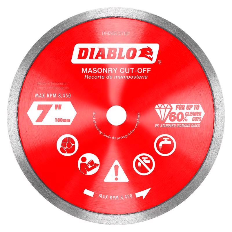 Diablo by Freud DMADC0700 7 in. Diamond Continuous Rim Cut-Off Discs for Masonry