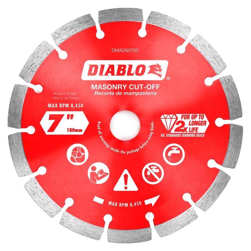 Diablo DMADS0700 7 in. Diamond Segmented Cut-Off Discs for Masonry