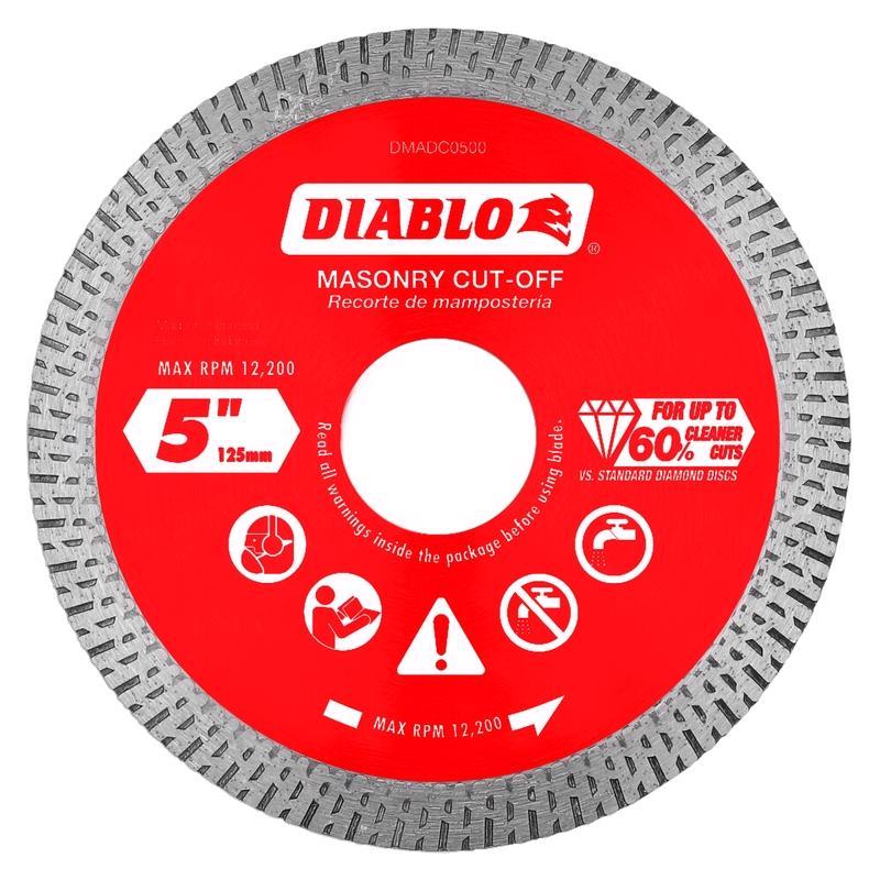 Diablo DMADC0500 5 in. Diamond Continuous Rim Cut-Off Discs for Masonry