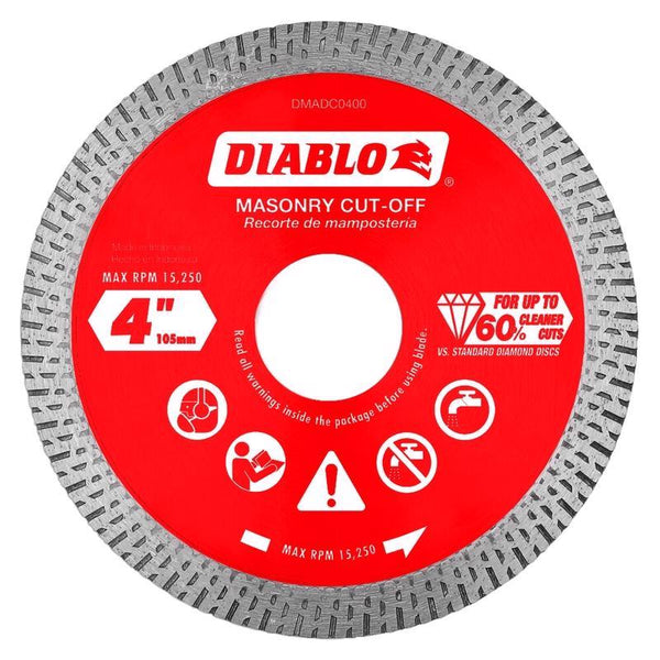 Diablo by Freud DMADC0400 4 in. Diamond Continuous Rim Cut-Off Discs for Masonry