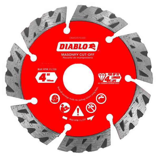 Diablo by Freud DMADST0400 4 in. Diamond Segmented Turbo Cut-Off Discs for Masonry Multi, One Size