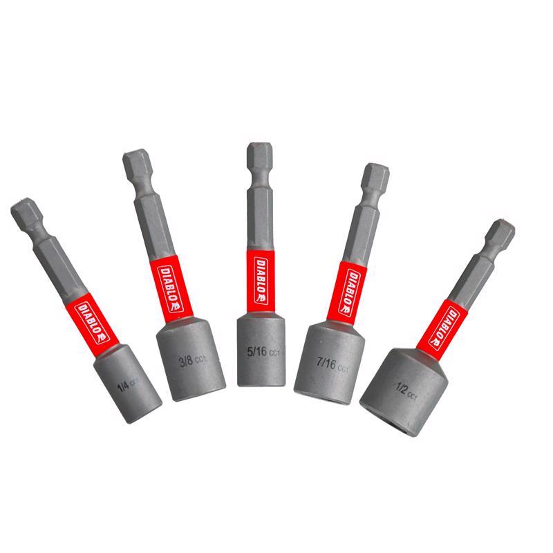 Diablo DNTSL-S5 2-9/16 in. Magnetic Nut Setter Assorted Pack (5-Piece)