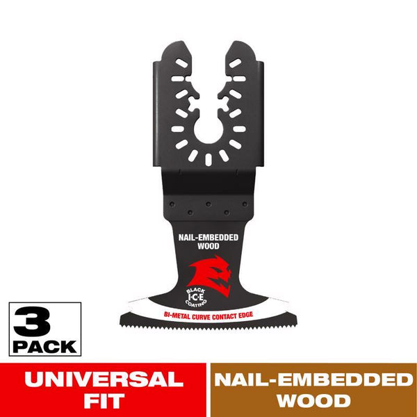 Diablo DOU250BW3 2-1/2 in. Universal Fit Bi-Metal Oscillating Blades for Nail-Embedded Wood (3-Pack)
