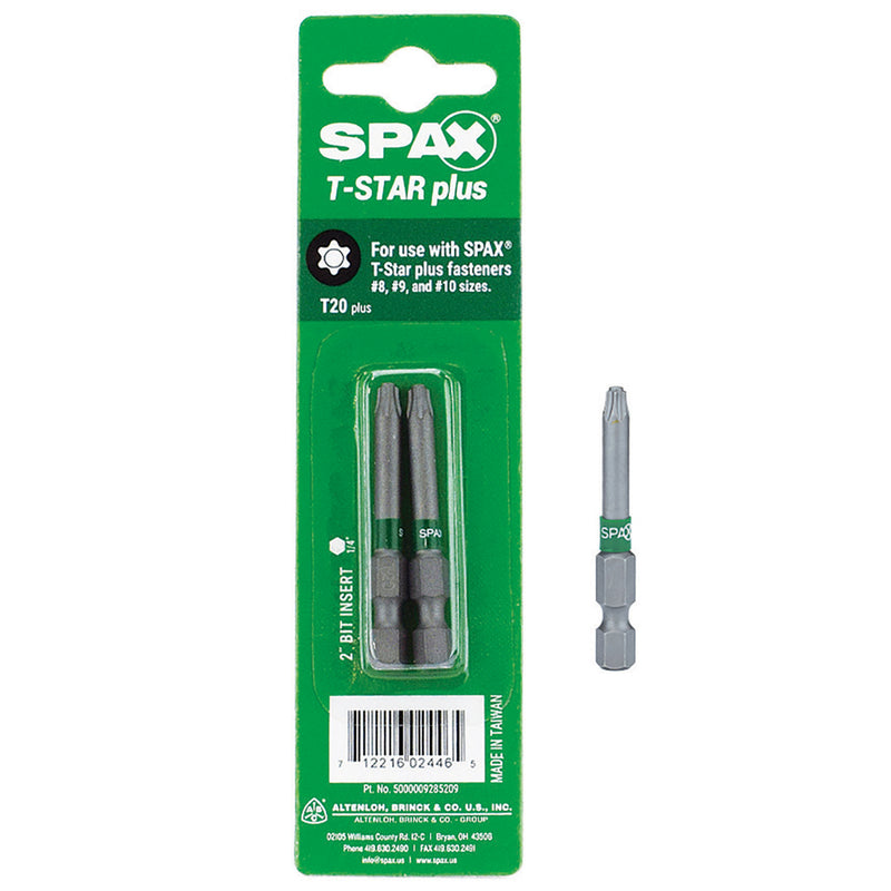 ALTENLOH BRINCK & CO INC Spax Torx T20 x 2 in. L Driver Bit Steel 2 pk - Case of: 10;10