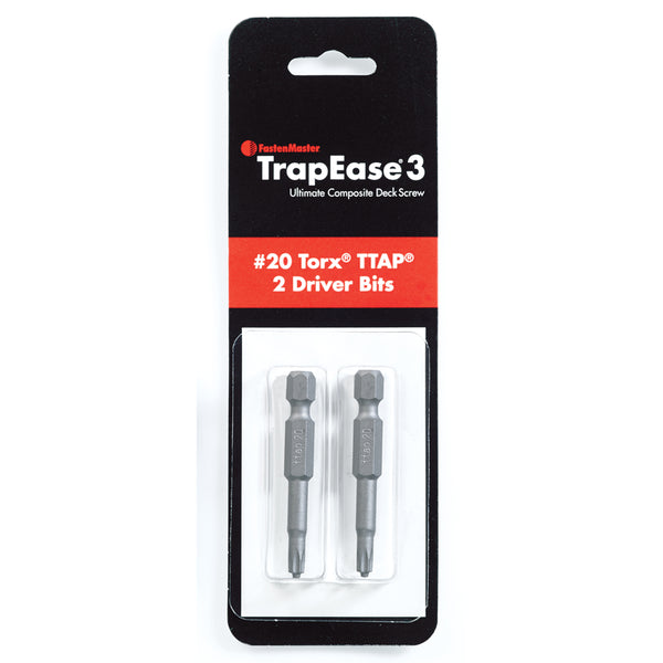 FastenMaster TrapEase 3 Torx T20 x 2 in. L Driver Bit Stainless Steel 2 pk - Case Of: 1 FMTAPT20BIT2PK