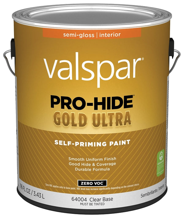 Valspar 64004 Clear Base Pro-Hide Gold Ultra Interior Super One Coat Primer, Semi-Gloss, 1 Gallon 028.0064004.007