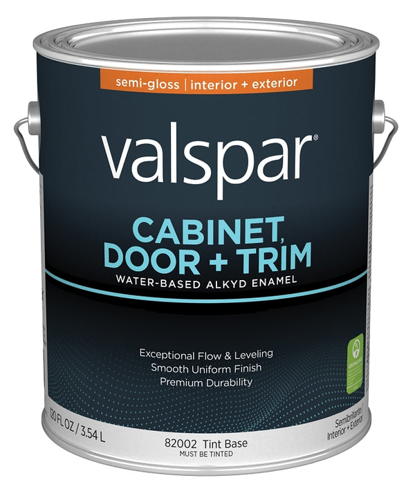 1 Gallon Valspar 82002 Tint Base Cabinet, Door & Trim Interior and Exterior Oil Enriched Enamel, Semi-Gloss 028.0082002.007