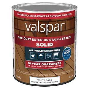 Valspar 136186 1 qt. White Base One-Coat Solid Exterior Wood Stain & Sealer